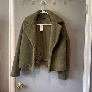 Banana republic olive green sherpa jacket